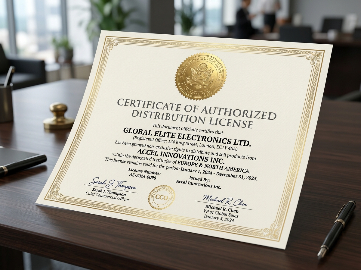 Printable Commercial License Certificate Document