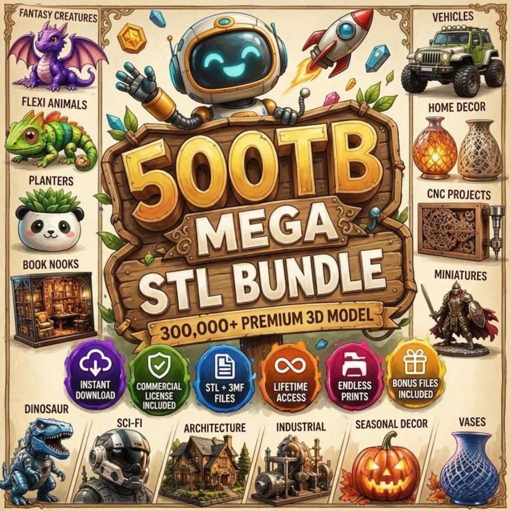 Massive 3d print STL Bundle 300,000 + STL & 3MF Models